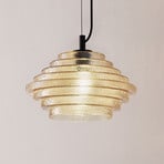 Lindby Pendelleuchte Orliana, Ø 35 cm, amber, Glas