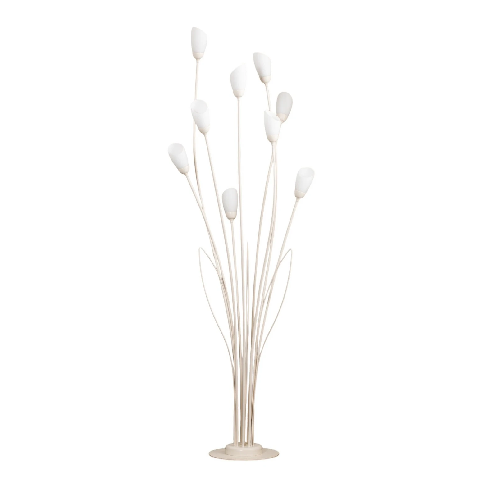 Stehleuchte Gloriosa, creme, Glas, 9-flammig