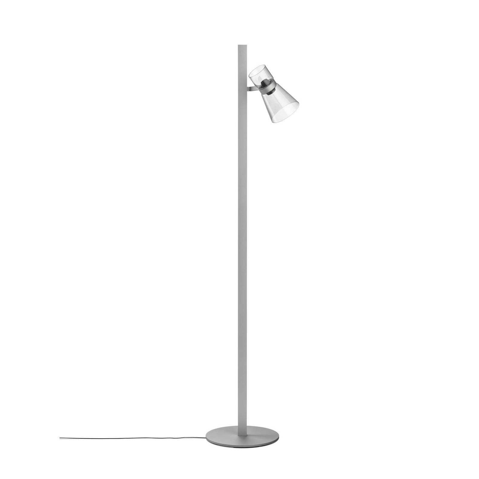 Flos LED-Stehlampe Nocturne F1 Cone, silber, 1-flg., 206 cm
