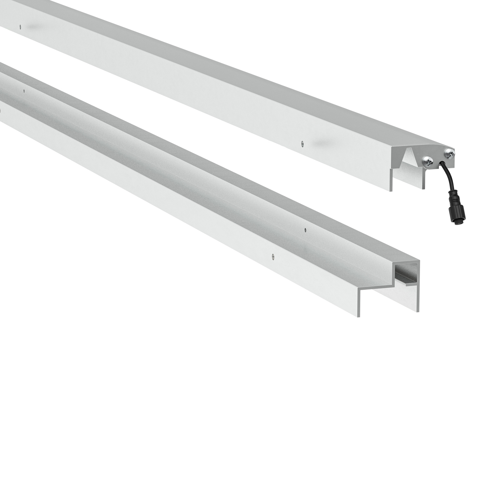 LED светлинна лента, WPC/алуминиеви огради, 173 см, сребриста