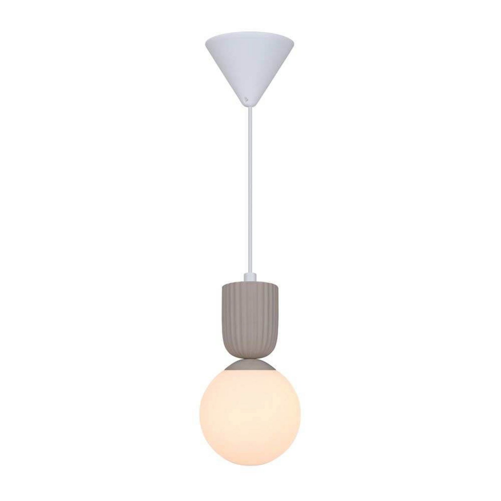 Hängeleuchte Sadie, beigefarben, Ø 15 cm, Glas/Keramik