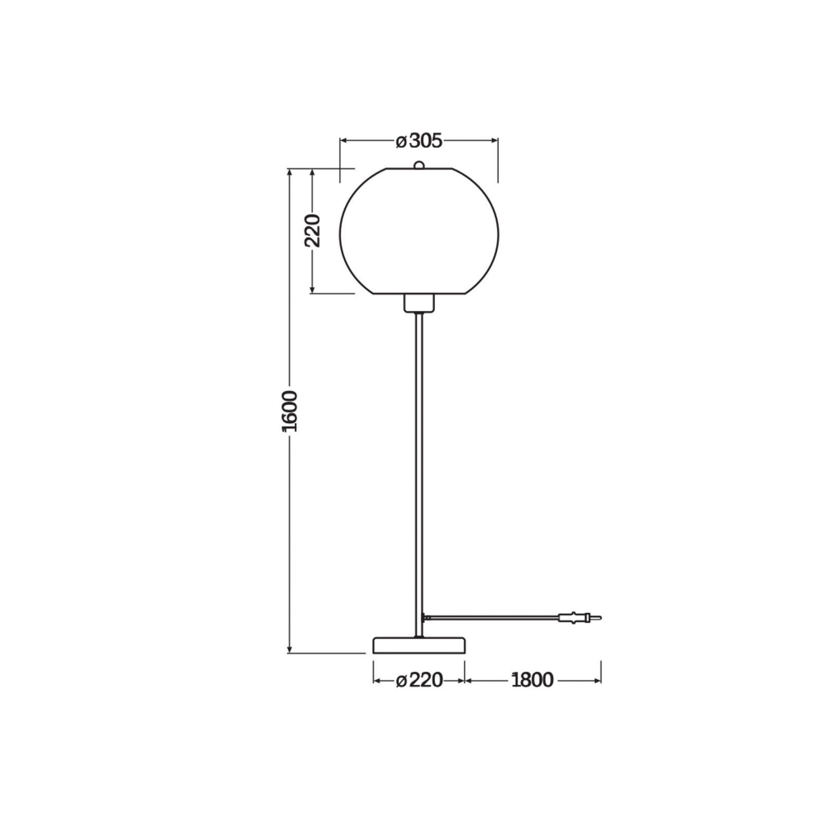 OSRAM Stehleuchte BALL, braun, Höhe 160 cm, Wellpappe, E27