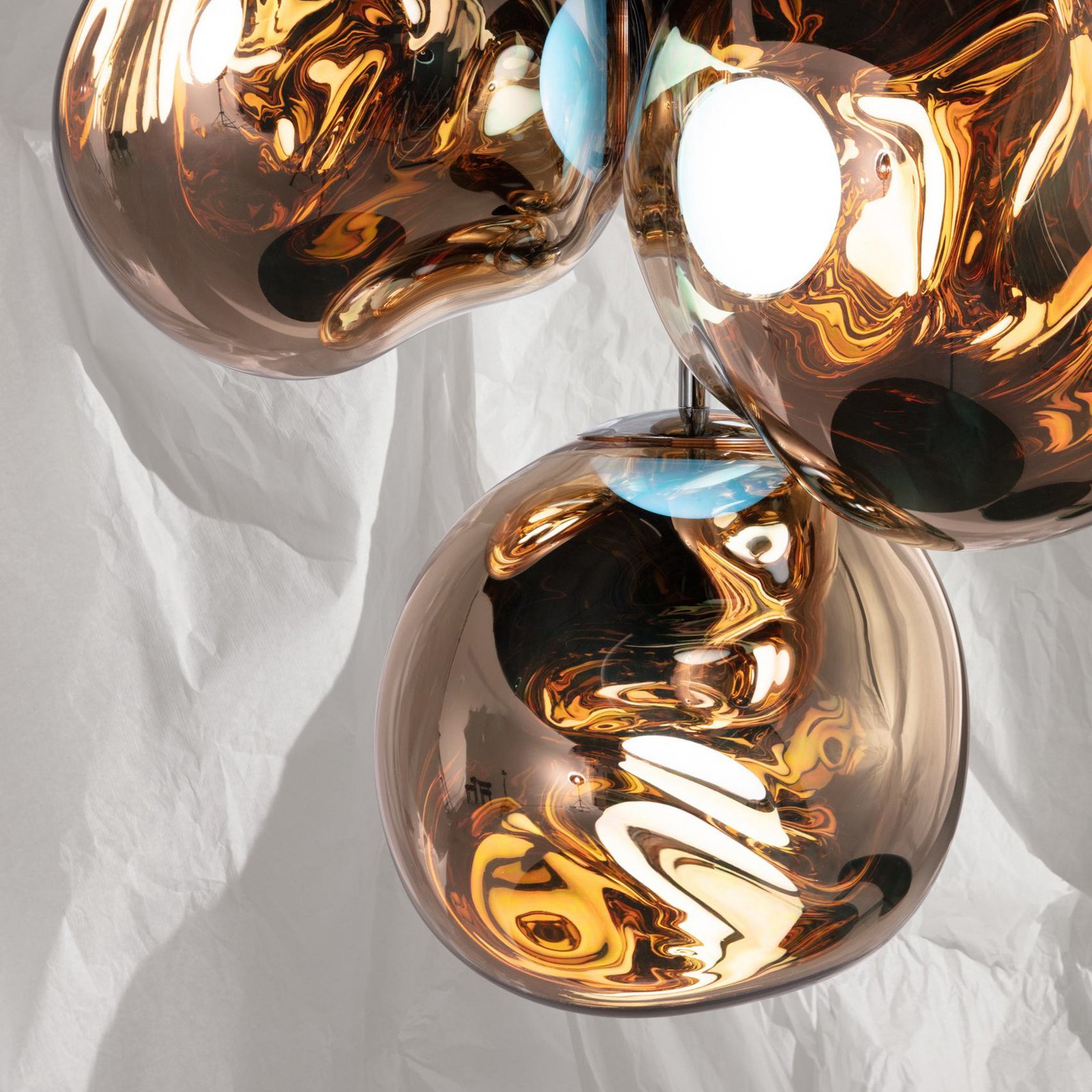 Tom Dixon Lampadario a LED Melt Chandelier, color oro