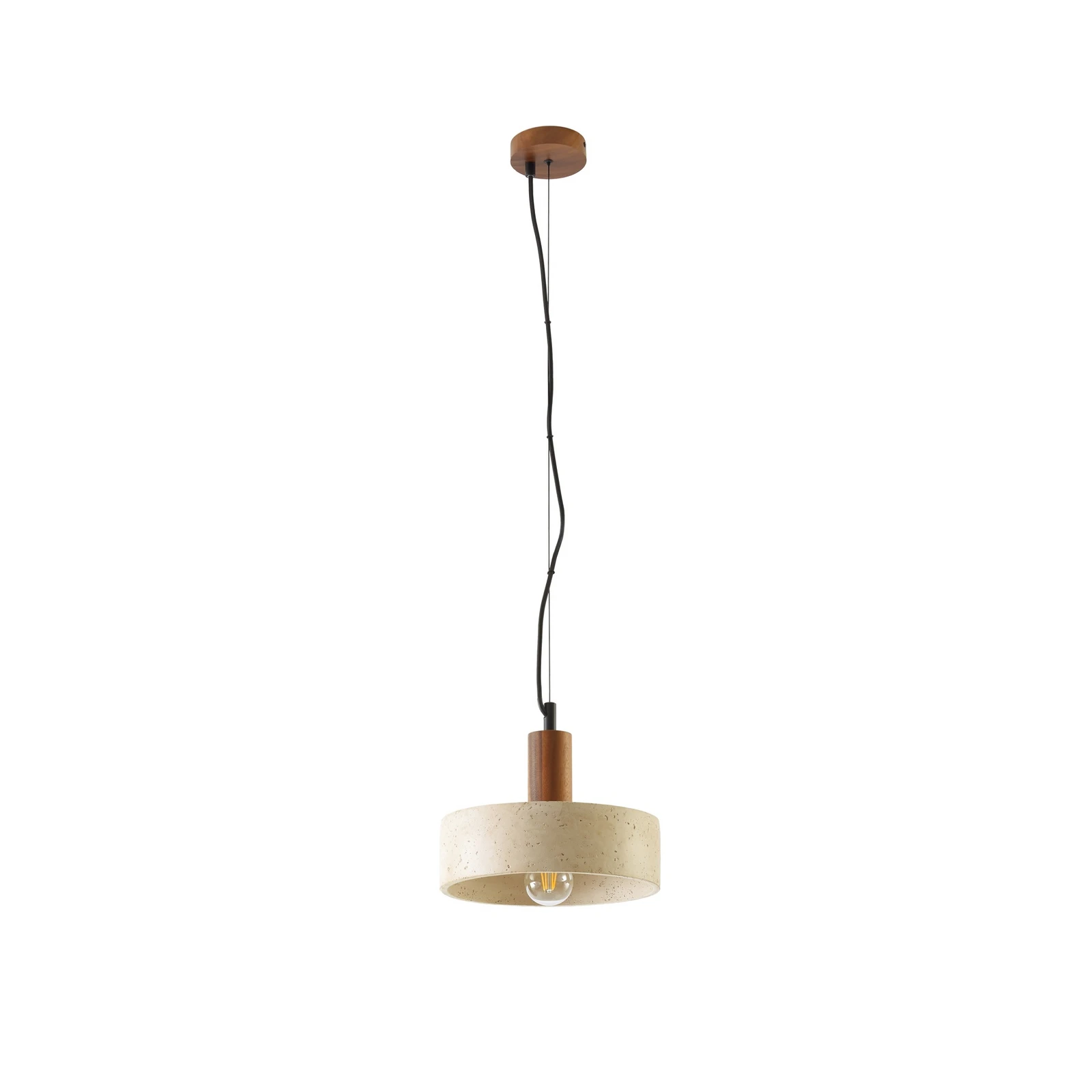 Lampada a sospensione Lucande Carlotta, a 1 luce, Ø 27 cm, beige, cemento