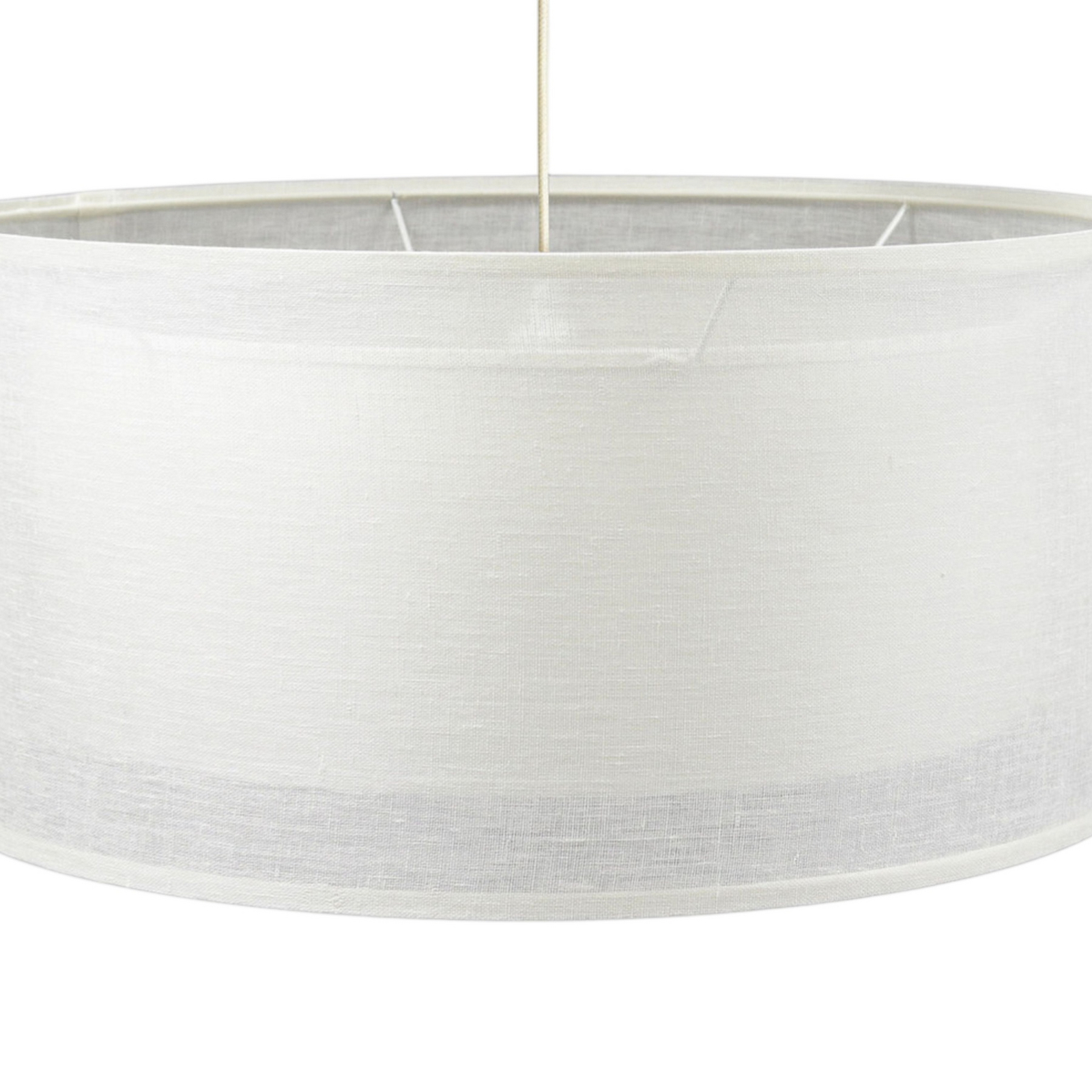 Duo Den Light rippvalgusti, kreem, Ø 50 cm, lina, PVC
