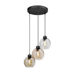 Cubus Hängeleuchte Ø 50 cm 3-flammig klar/honig braun Glas