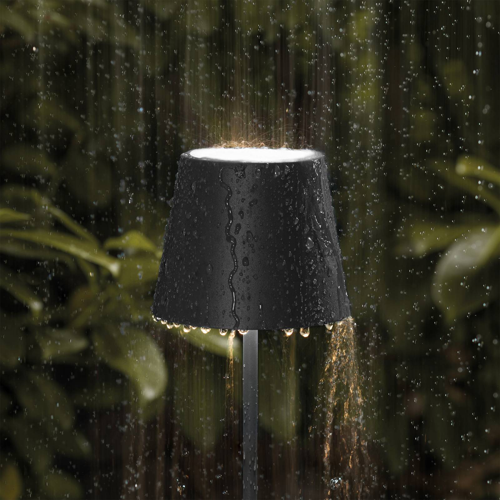 Sigor nuindie ip54 led-es újratölthető asztali lámpa 38 cm-es kerek usb-c fekete
