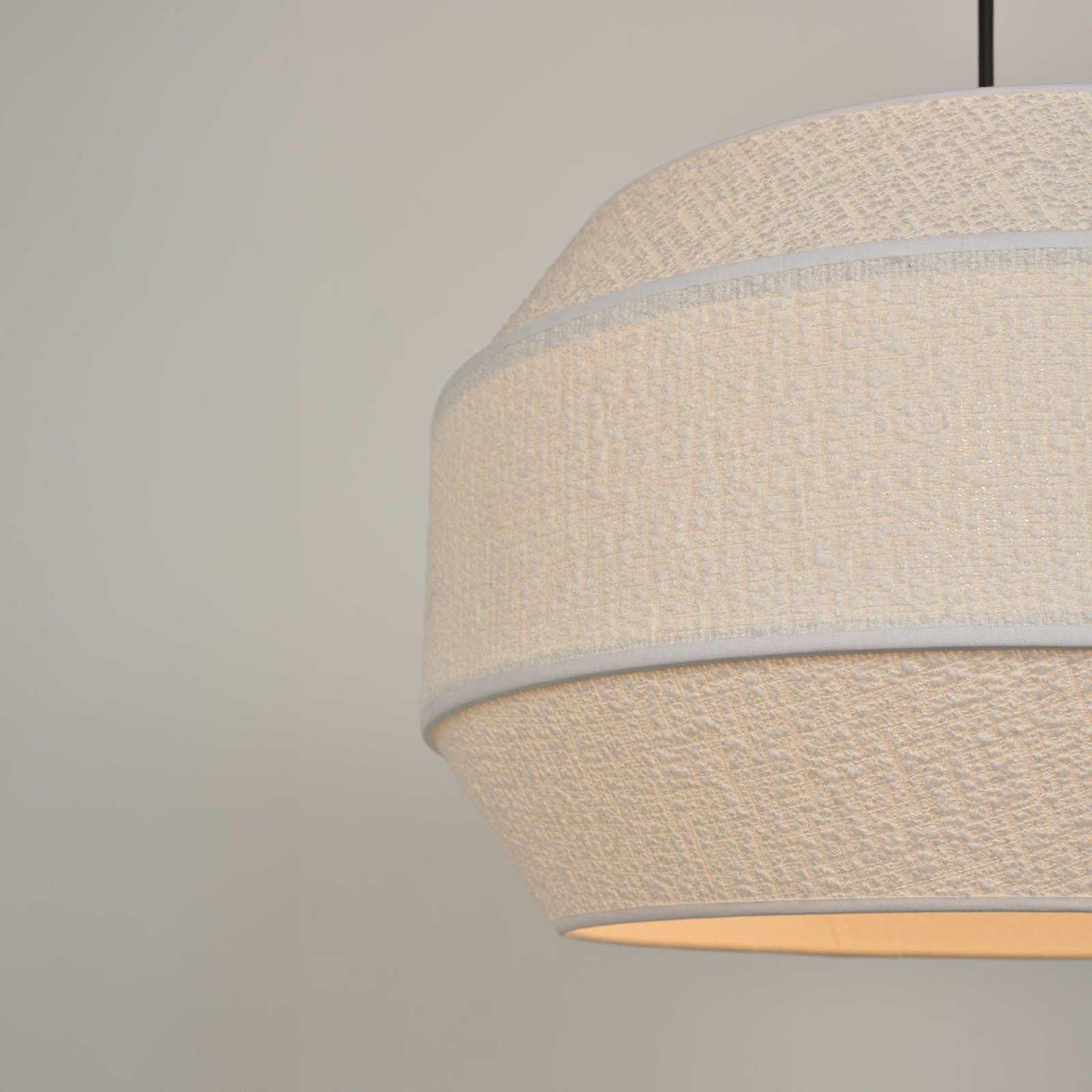 MARKET SET Lámpara colgante Cosiness, Ø 46 cm, blanco, tela