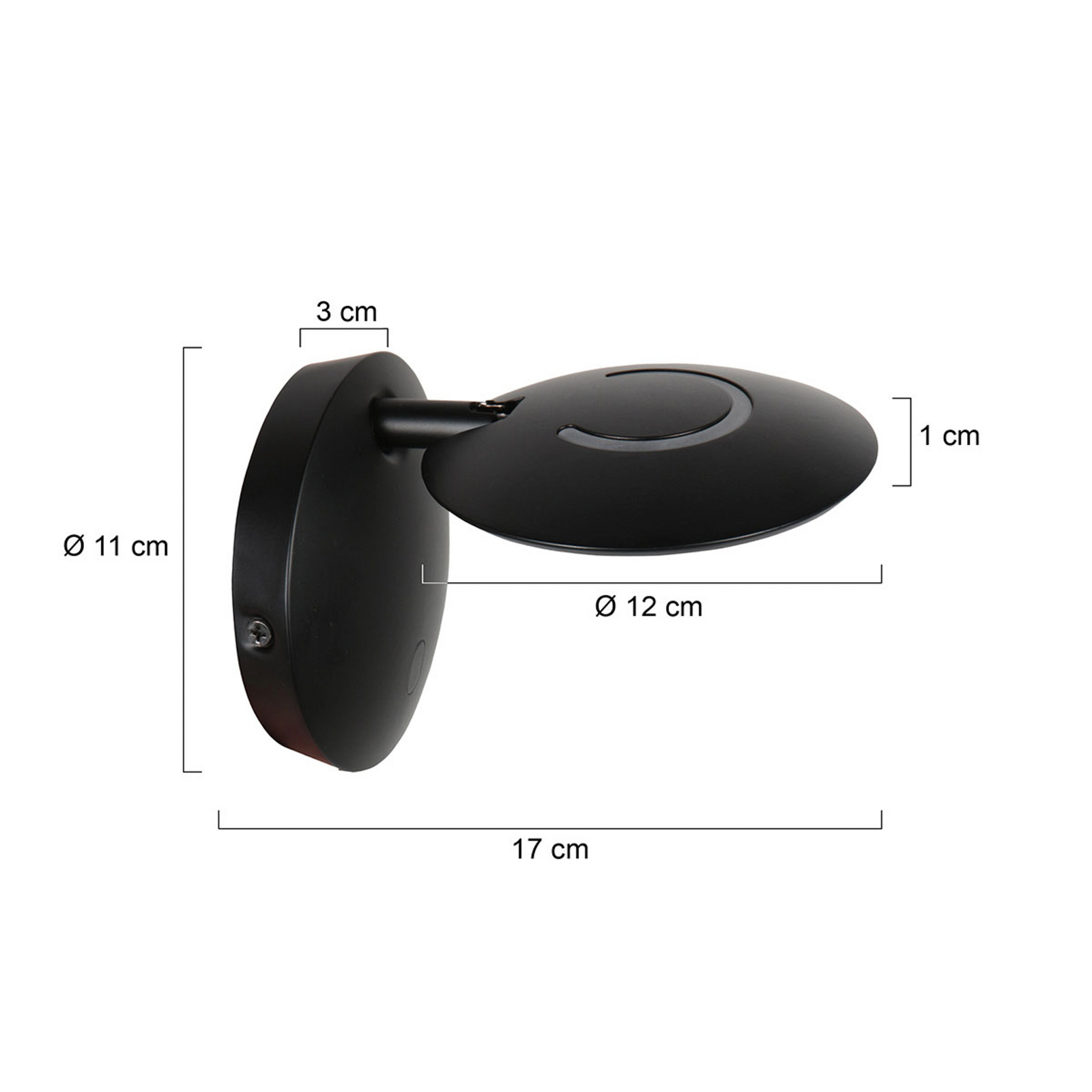 LED-Wandlampe Zenith 2, schwarz, CCT, Metall, Stecker