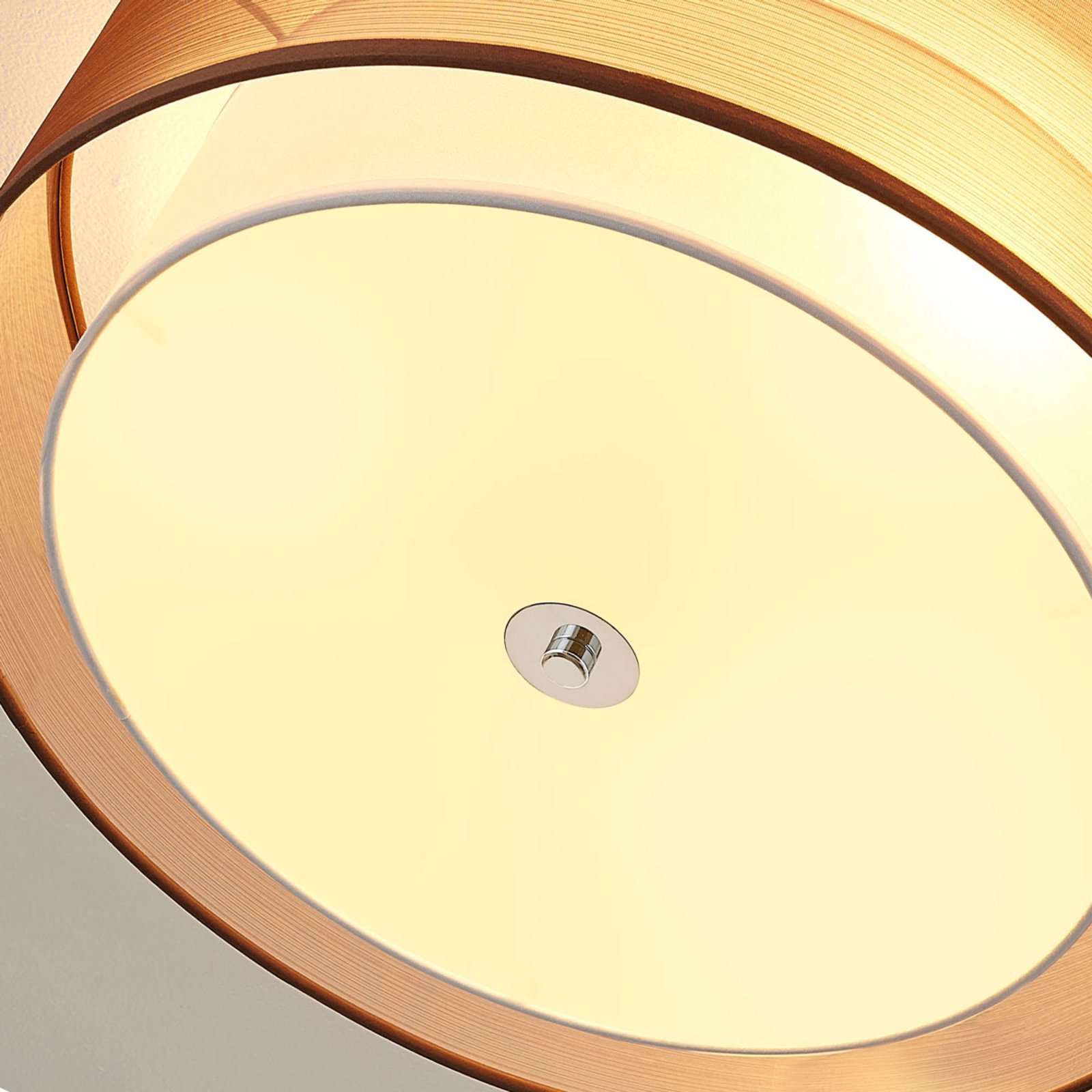 Tobia Ceiling Lamp Brown/White/Chrome - Lindby
