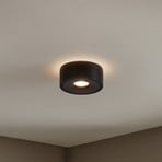 Arcchio LED griestu lampa Rotari, Ø 12 cm, uz augšu & uz leju, melna