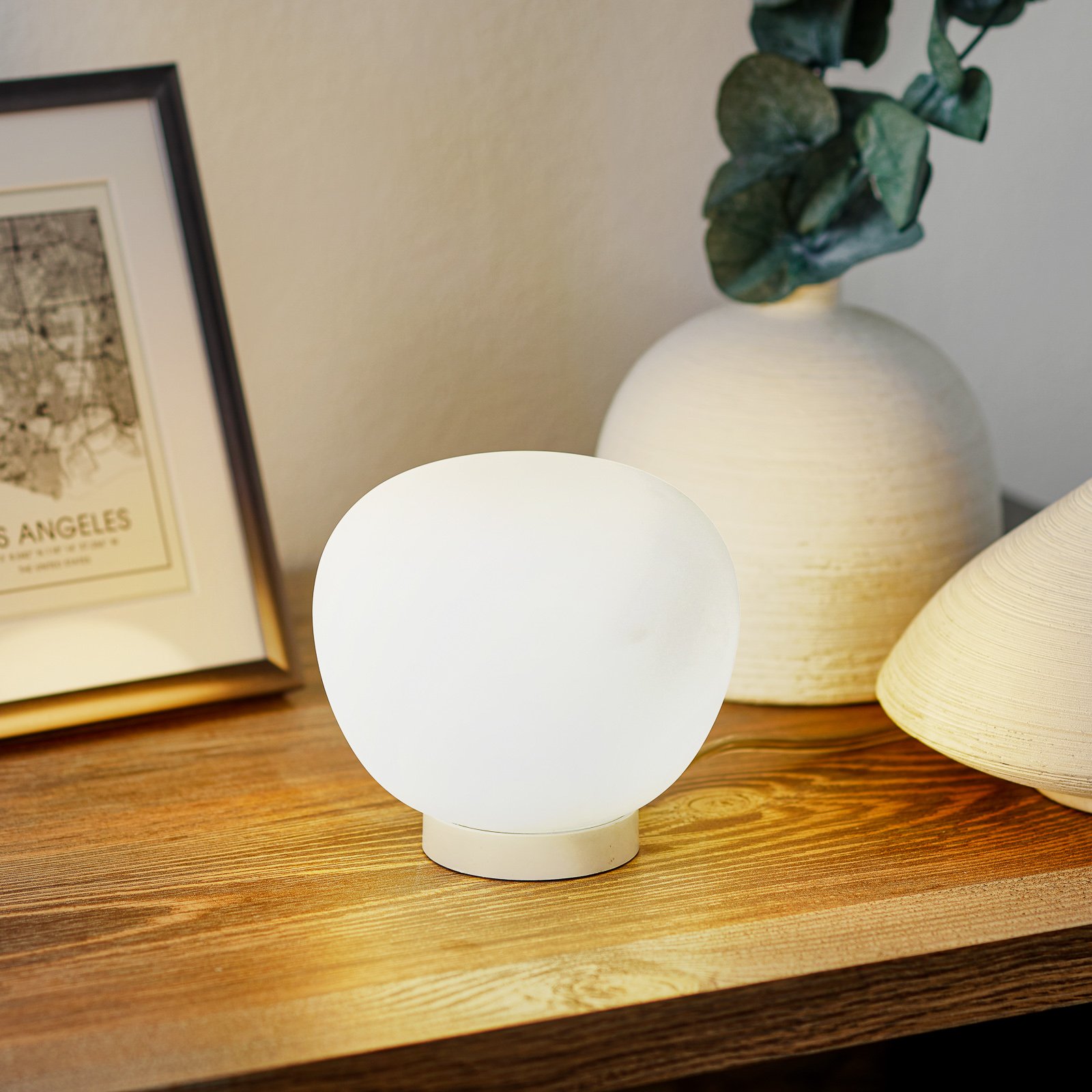 Fabbian Lumi Mochi bordslampa, liggande, Ø 12 cm