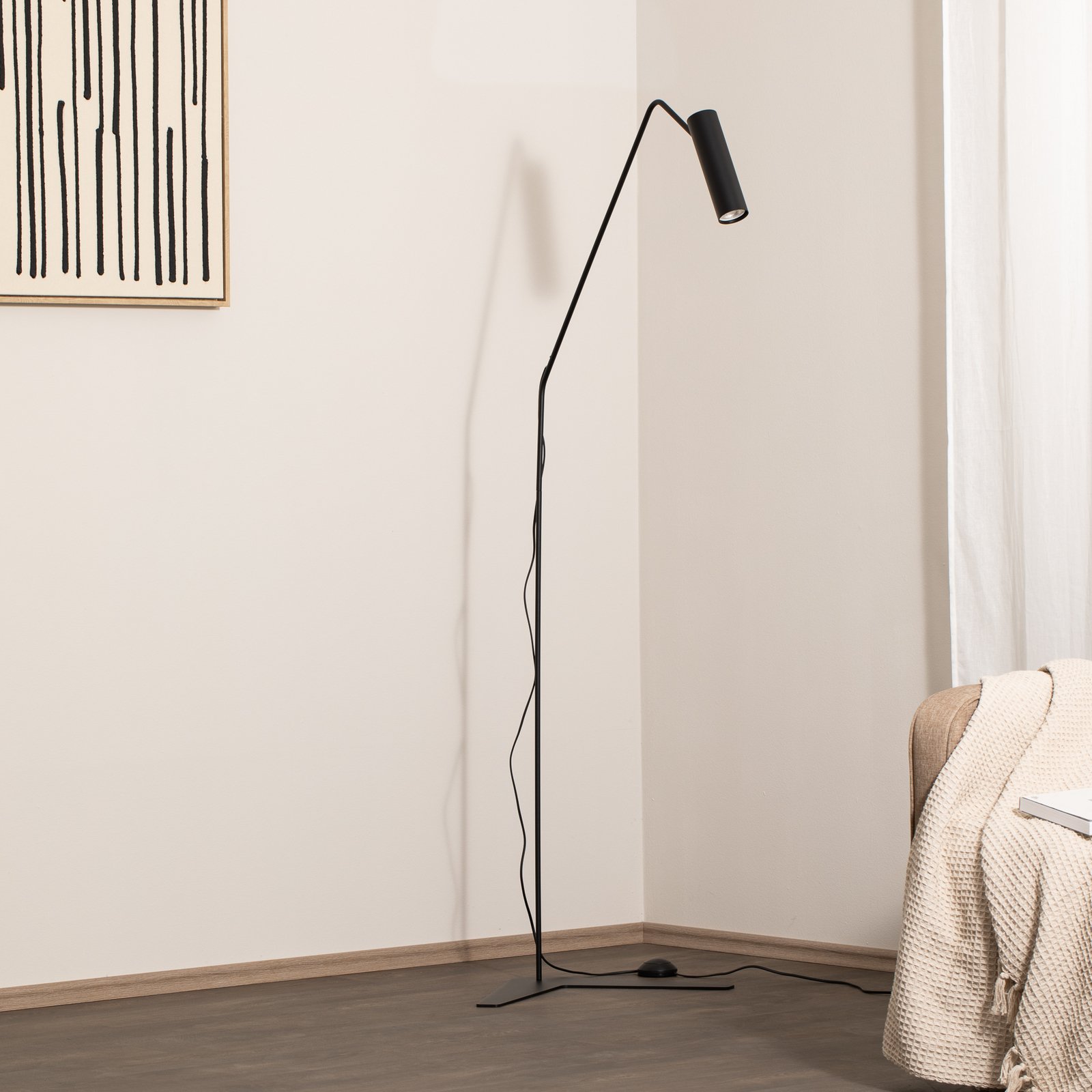 Lampadaire Eye Super avec tête orientable, noir