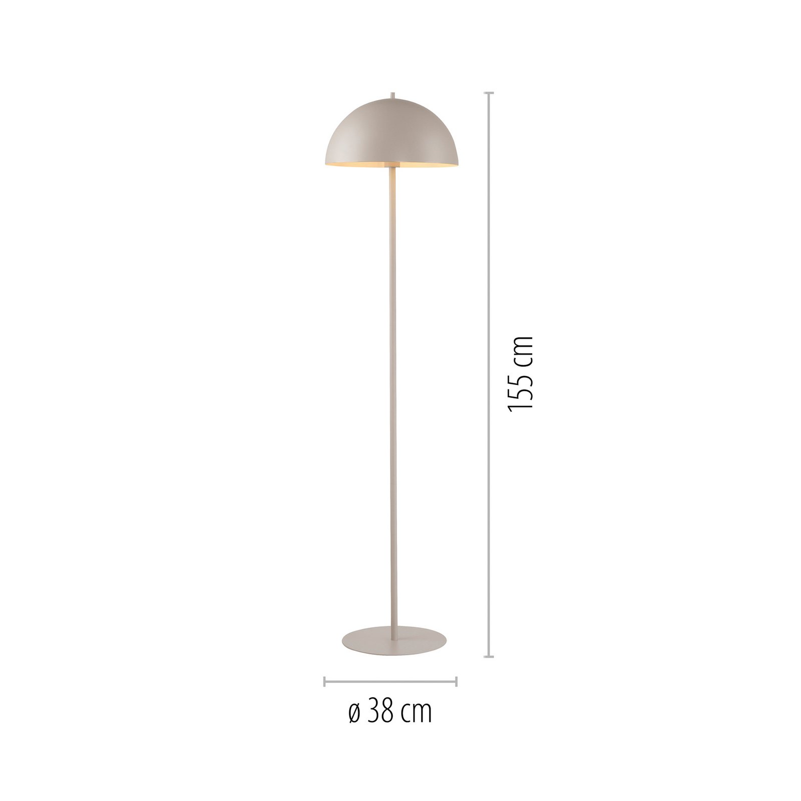 SCHÖNER WOHNEN podna lampa Ali, sand breeze, željezo, E27 SCHÖNER WOHNEN podna lampa Ali, sand breeze, željezo, E27