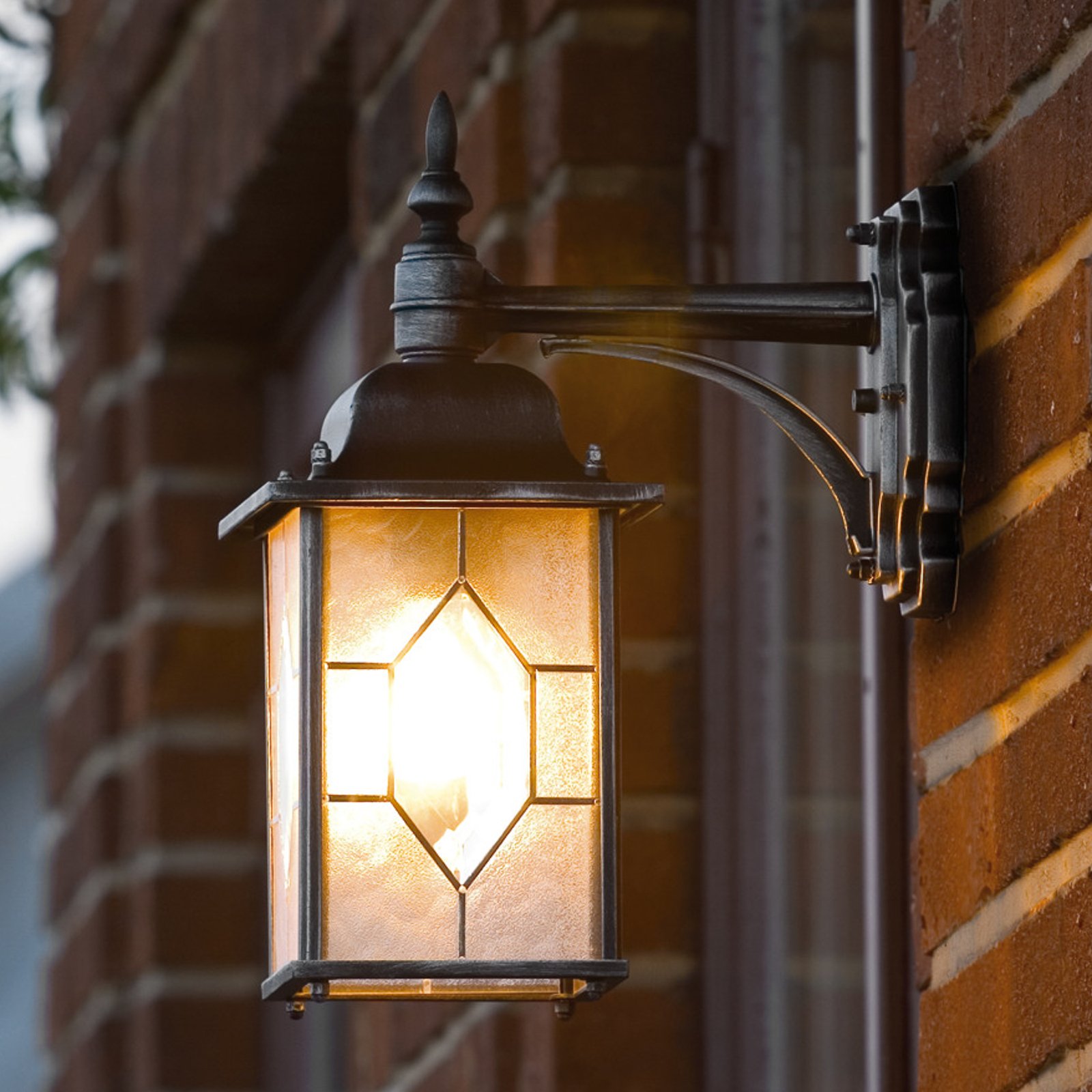 Milano outdoor wall light, hanging lantern