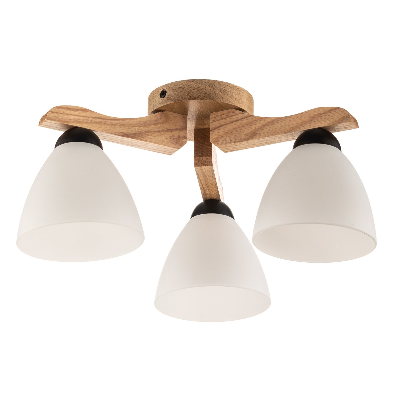 Plafondlamp Haro, eiken/wit 3-lamps