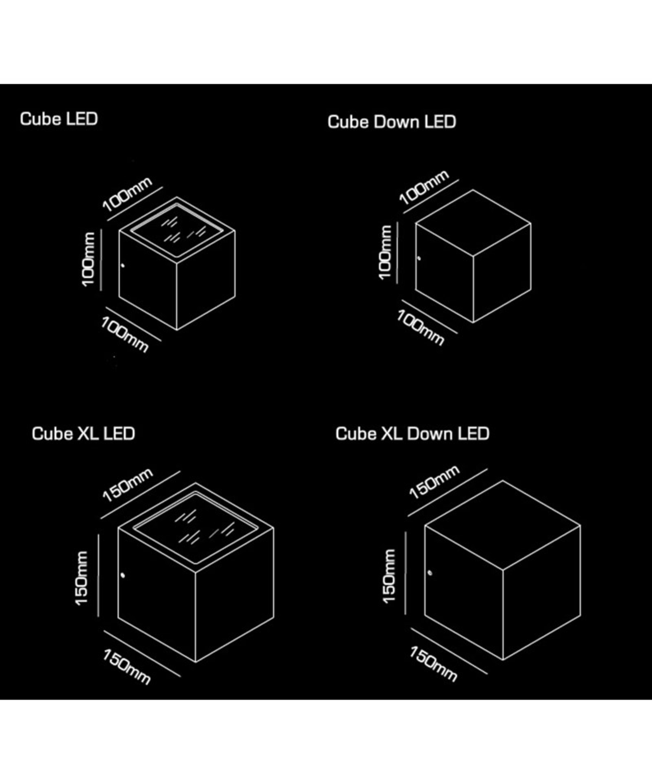 Cube LED Vonkajšie Nástenné Svietidlo XL 3000K Up/Down Black - LIGHT-POINT