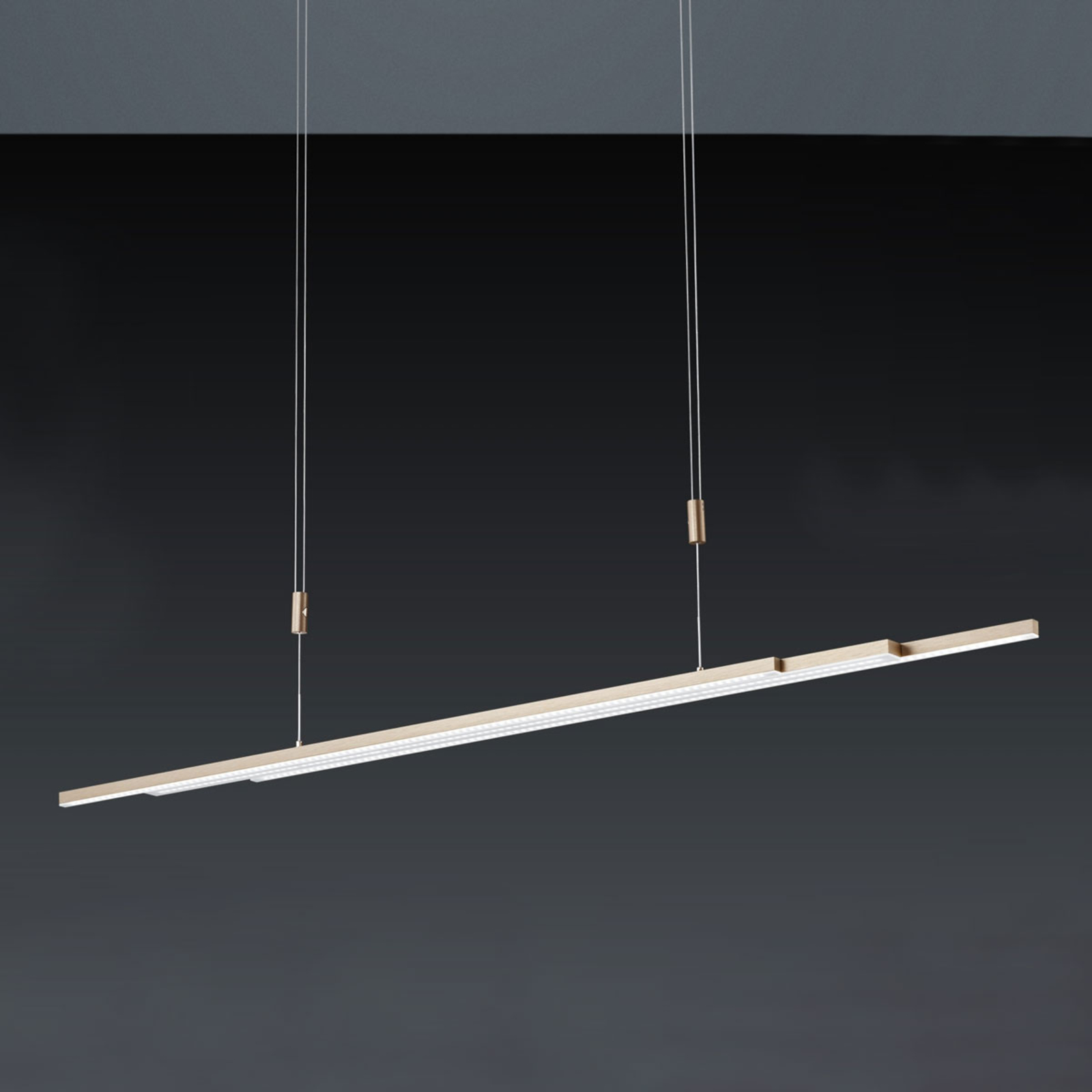 BANKAMP L-lightLINE LED hanging light, rose gold, for Living / Dining Room, metal, 60 W, energy efficiency: A+, L: 203 cm