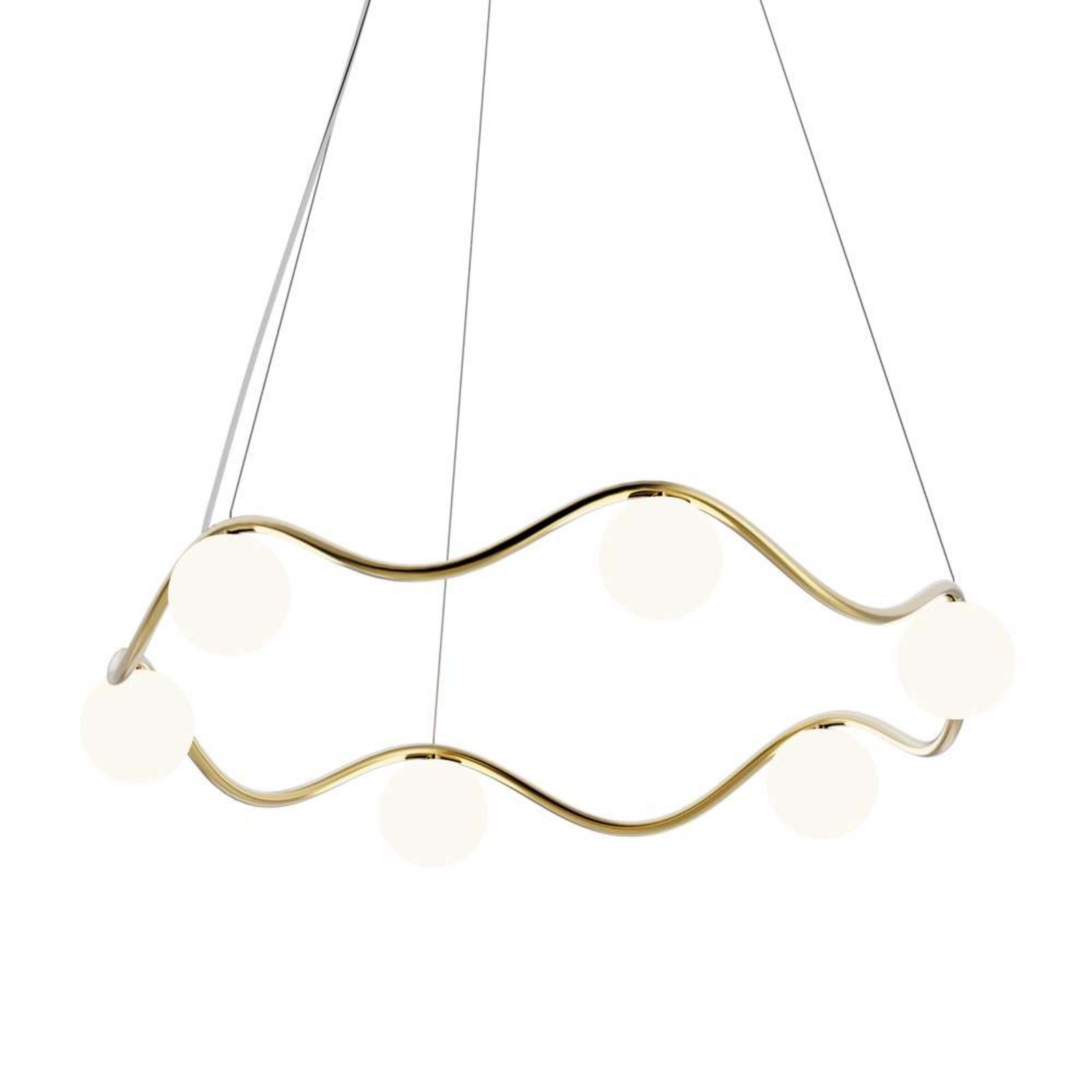 Circle of Life Plafoniere V2 Ø91 Raw Brass/Opal White - Rebello Decor