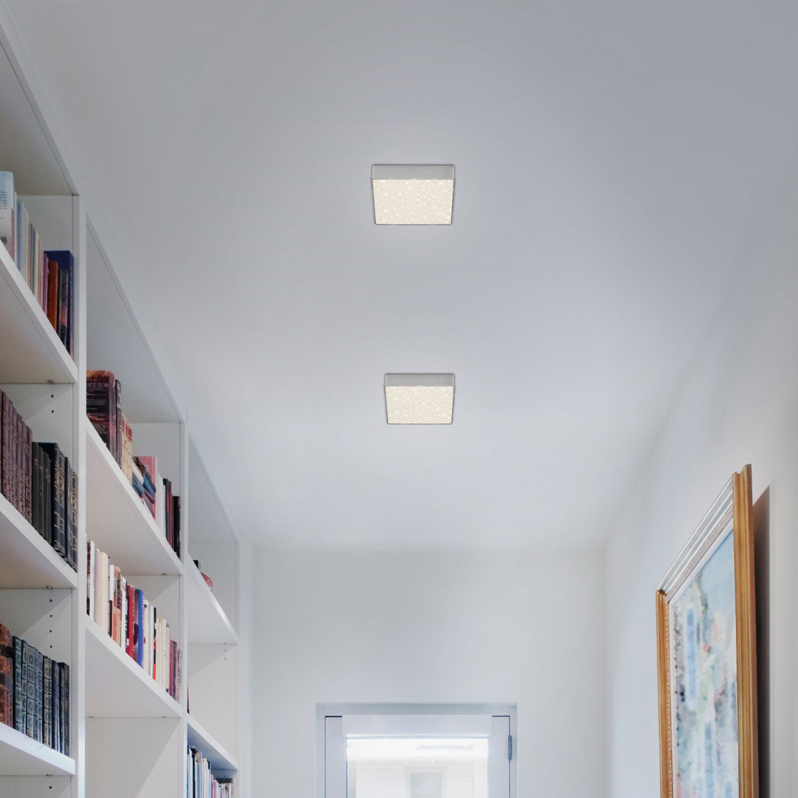 Briloner Plafonieră cu LED Flame Star 157 x 157 cm argintiu - Camera de zi / sufragerie - modern - argintiu satinat - Metal