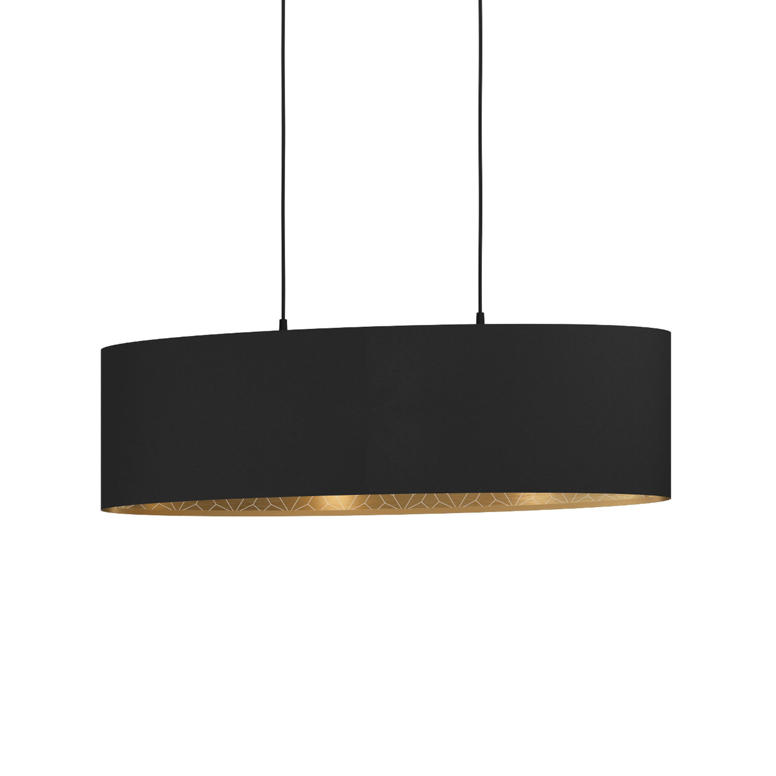 Zaragoza lámpara colgante negro/oro Oval de 1 luz