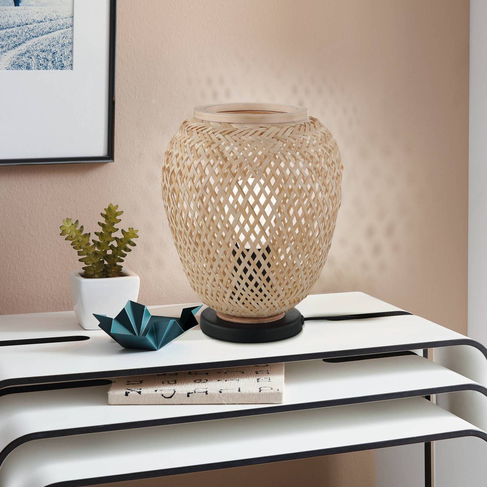 EGLO Dembleby table lamp in natural wood