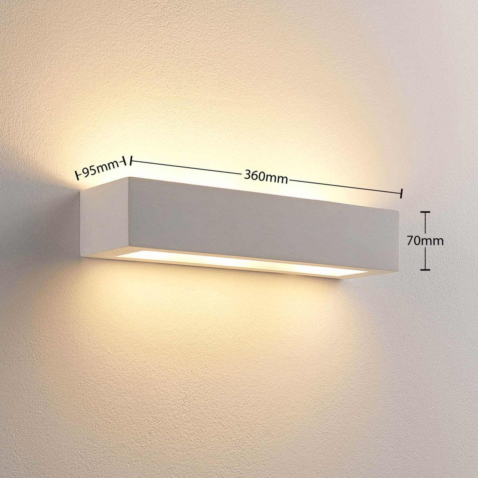 Arya - Aplique de pared LED de yeso blanco