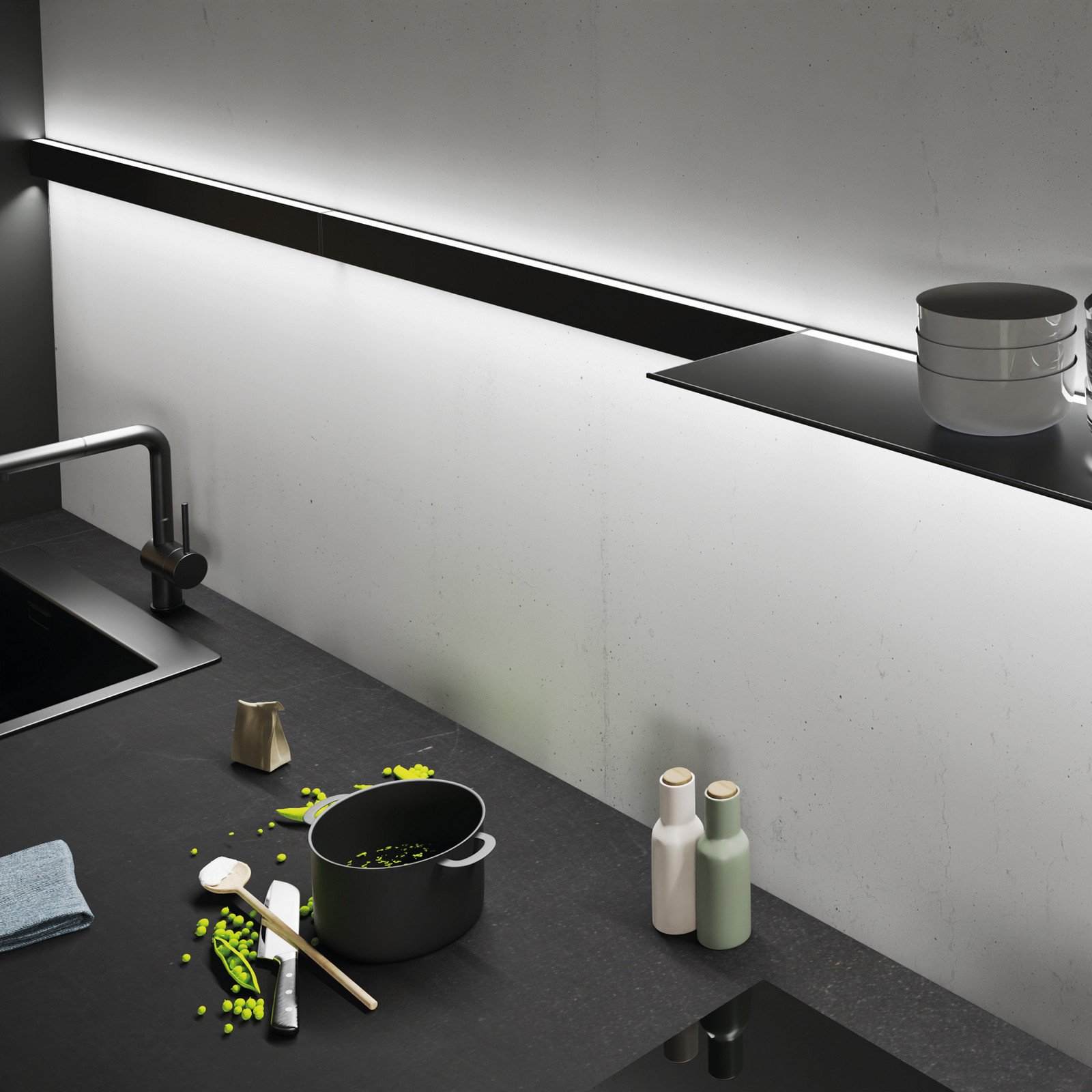 Hera Aplică de perete LED INTERO-LINE negru 60 cm 24 V CCT - Camera de zi / sufragerie - Modern - Aluminiu