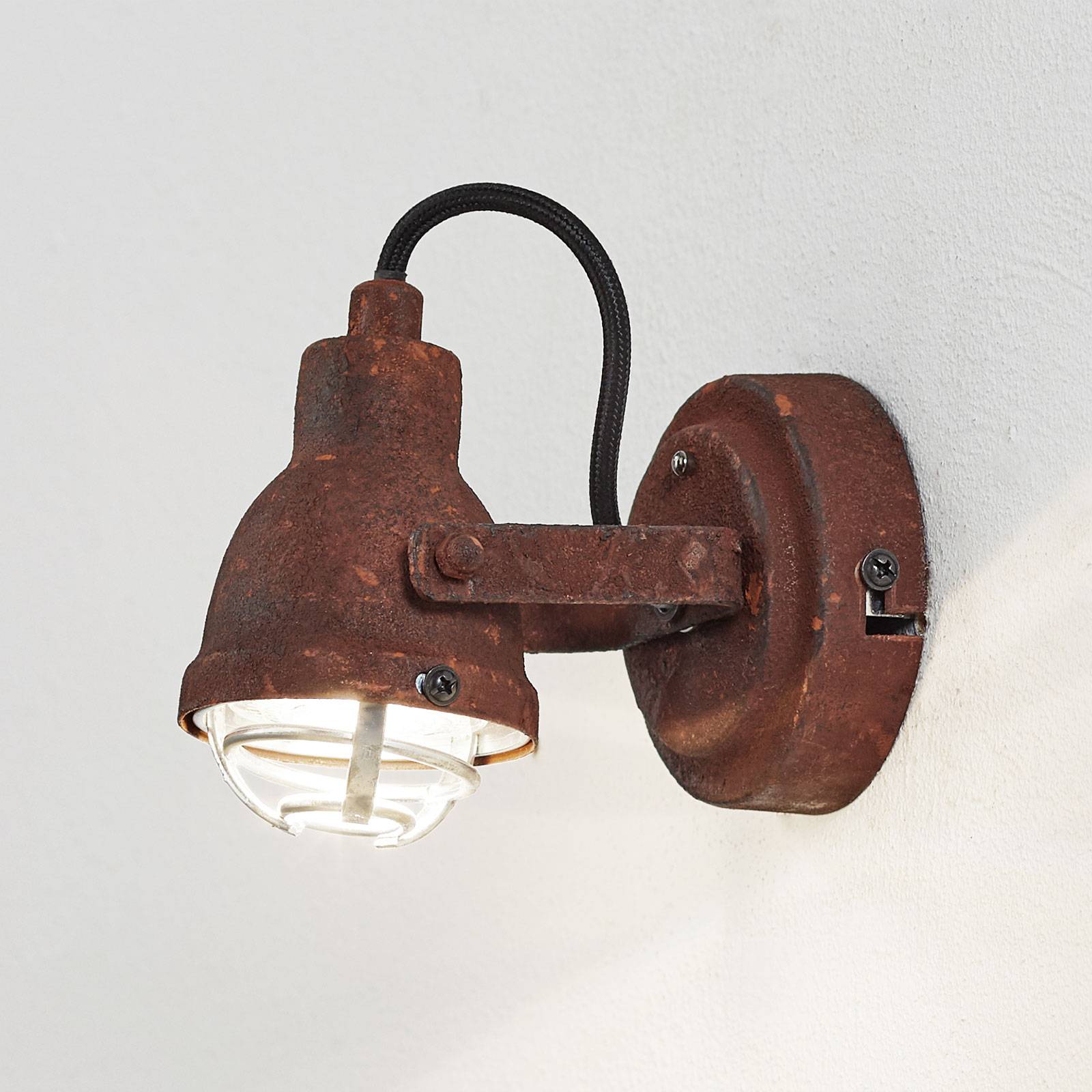 Industrialny look - lampa ścienna Bente