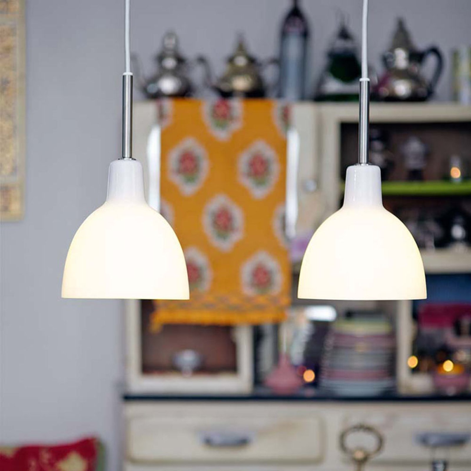 Toldbod Glas Pendelleuchte Ø155 White Opal - Louis Poulsen