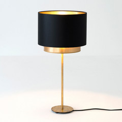 Lampada da tavolo Mattia, chintz nero/oro