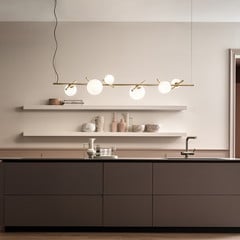 Lampada a sospensione Posy Bil6, 6 luci, vetro di Murano