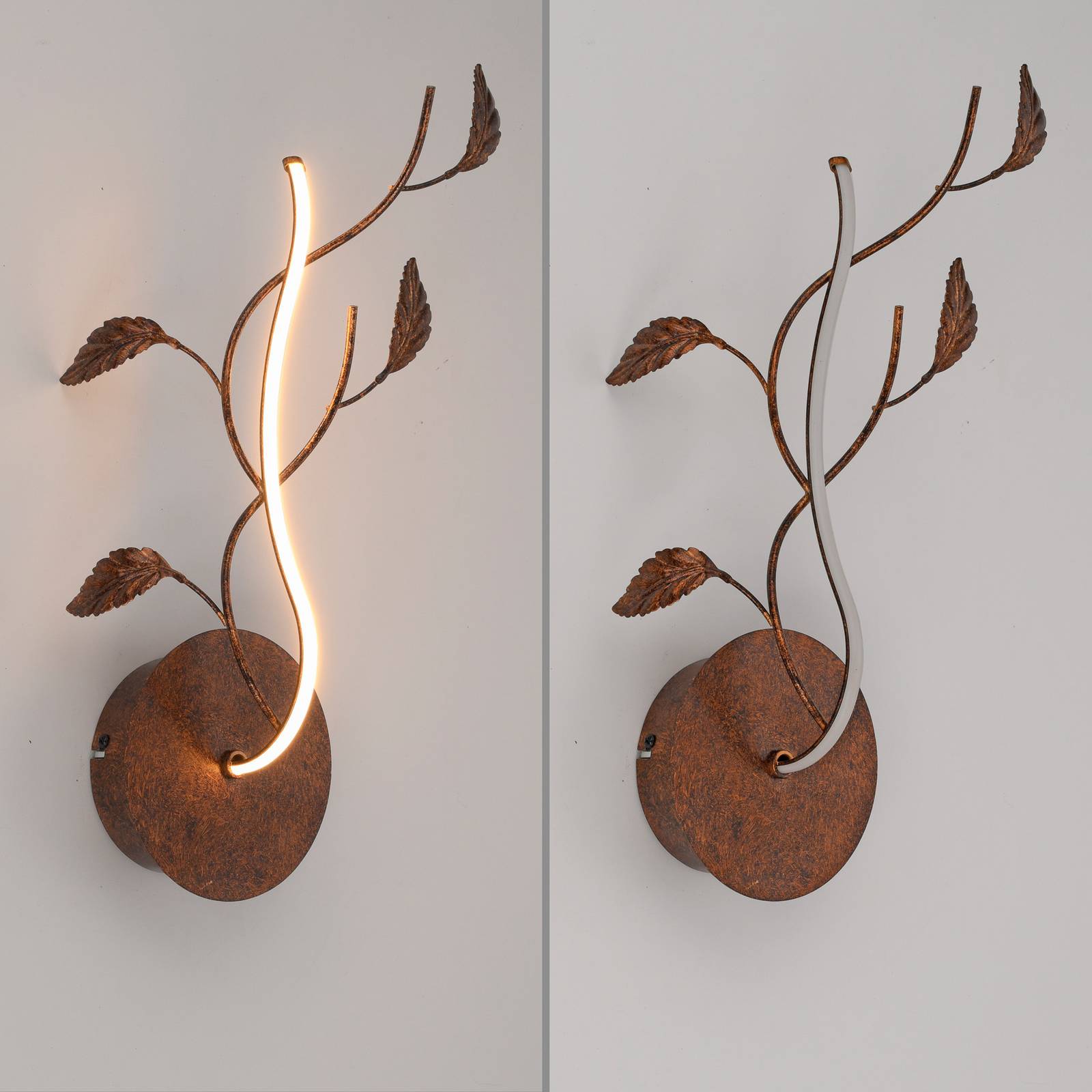 Kinkiet LED Aurelia, brązowy, metal, 2 700 K