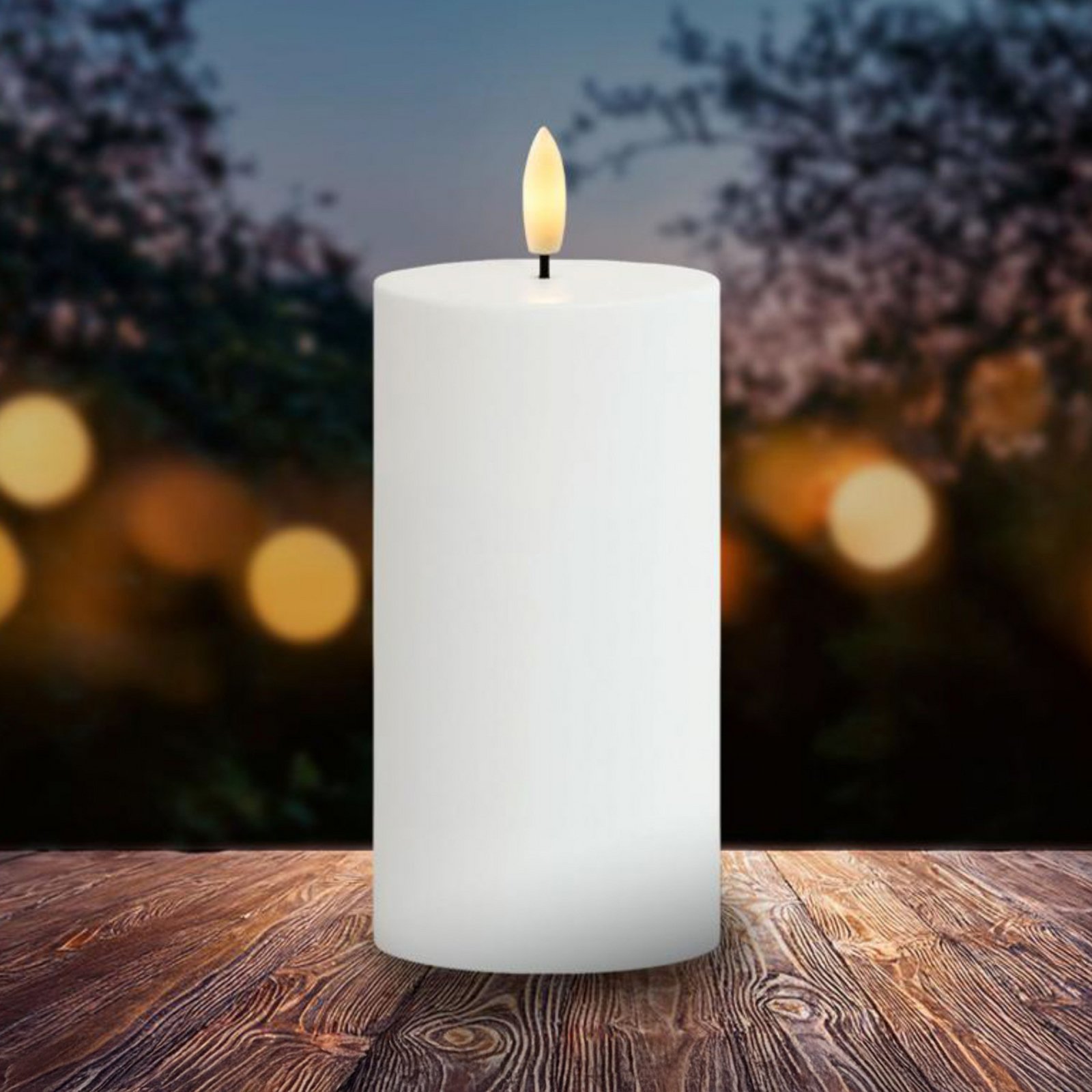 LED sveča Sille, deluje na sončno energijo, višina 15 cm, bela, IP44