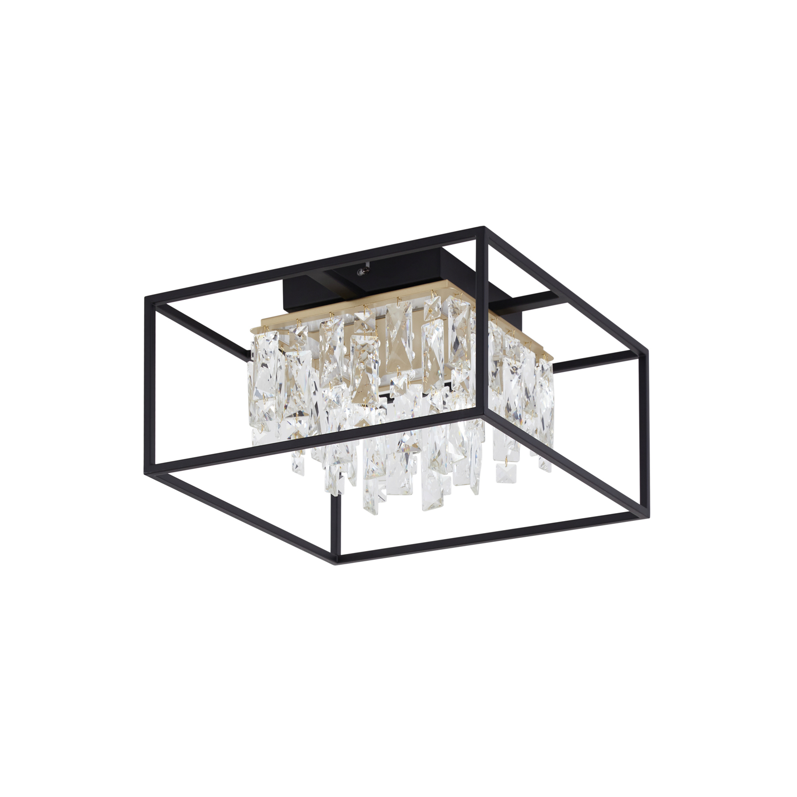 Lucande LED ceiling lamp Kassi, black, iron, dimmable, 40cm