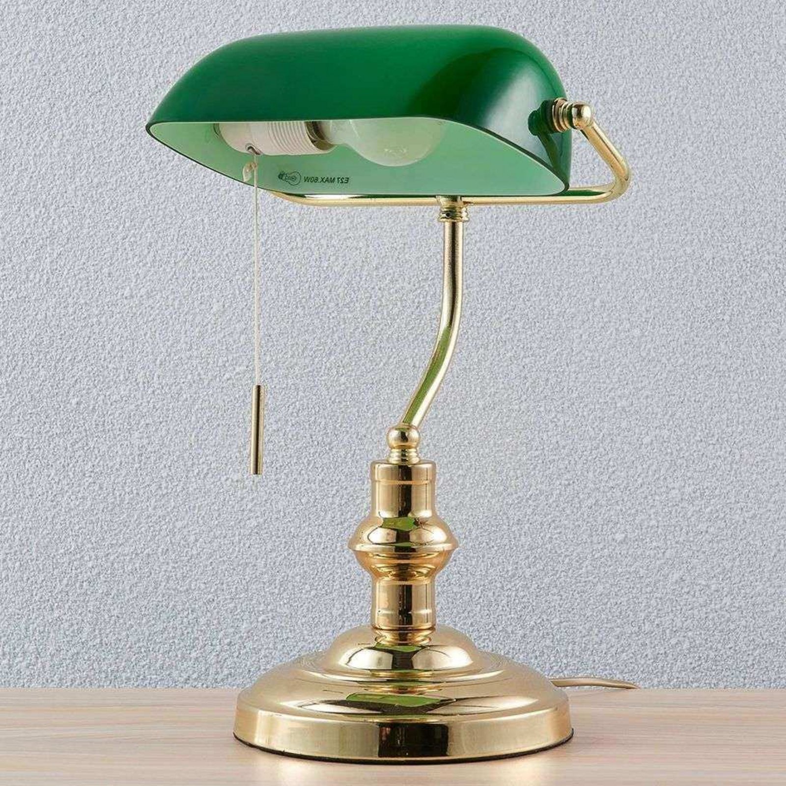 Milenka Lampă de Masă Polished Brass/Green - Lindby