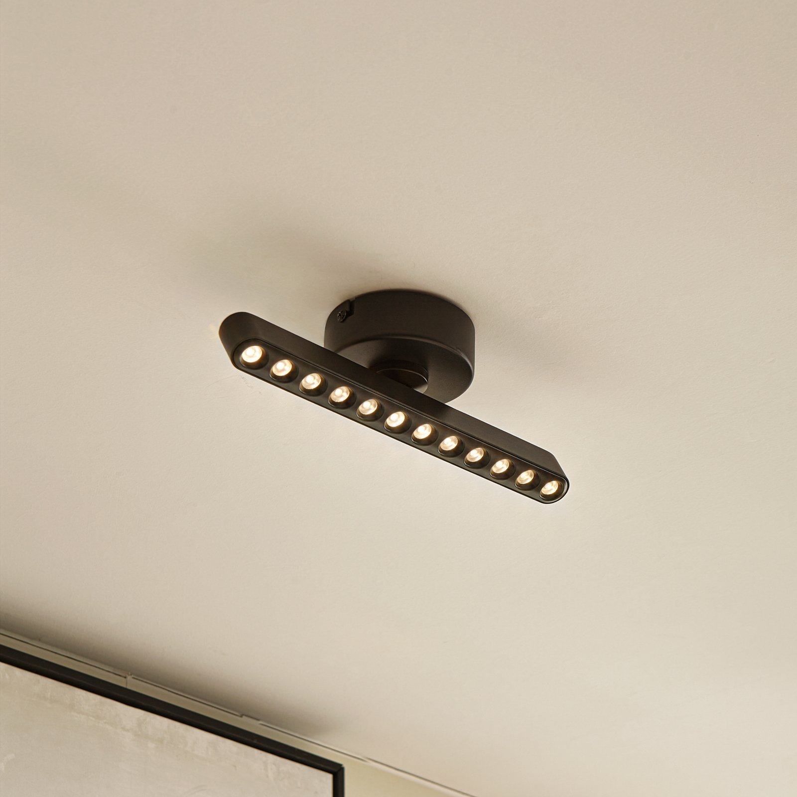 Foco LED Lindby Eldrin, negro, 1 luz, puntos de luz