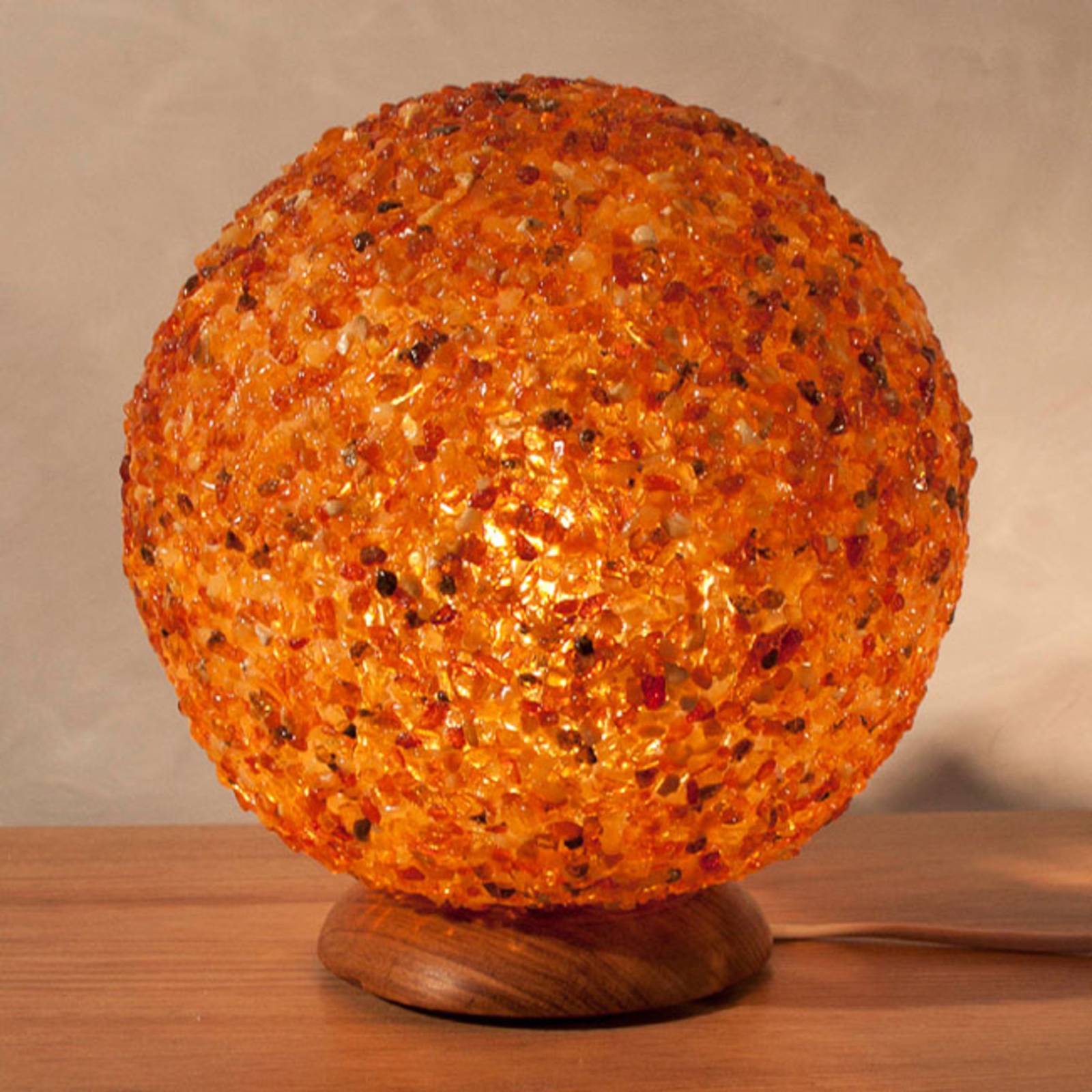 Wagner life led asztali lámpa amber gömb alakban