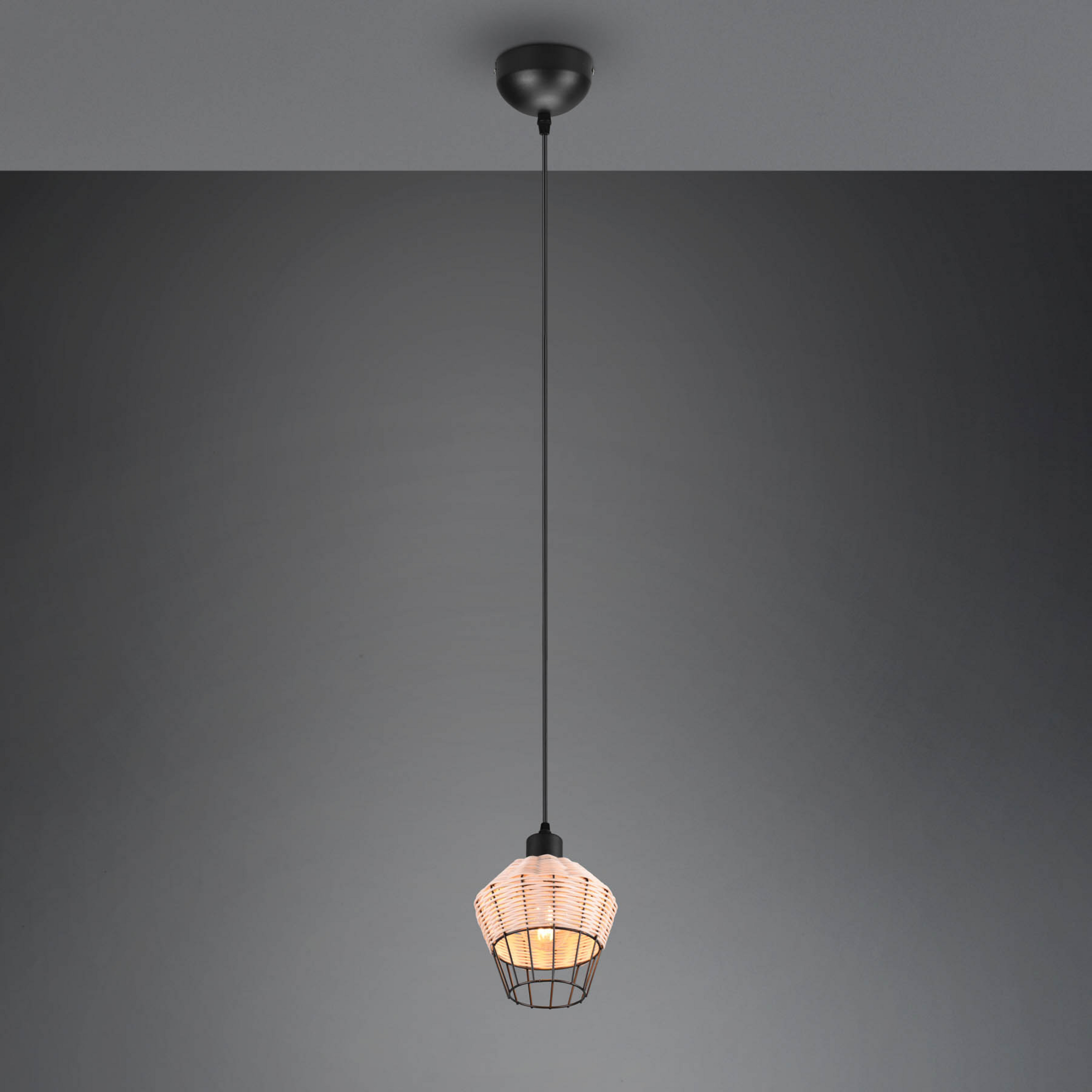 Lámpara colgante Borka, 1 luz, Ø 17,5 cm, Natur