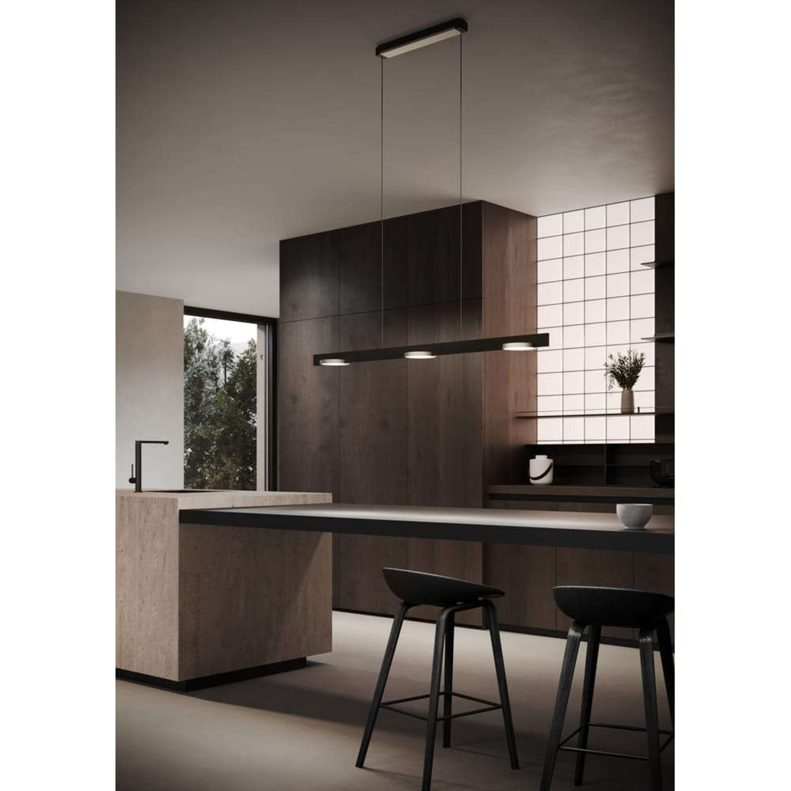 Inlay S1250 Linear Lustră Pendul 2700/3000K Black/Gold - Light-Point