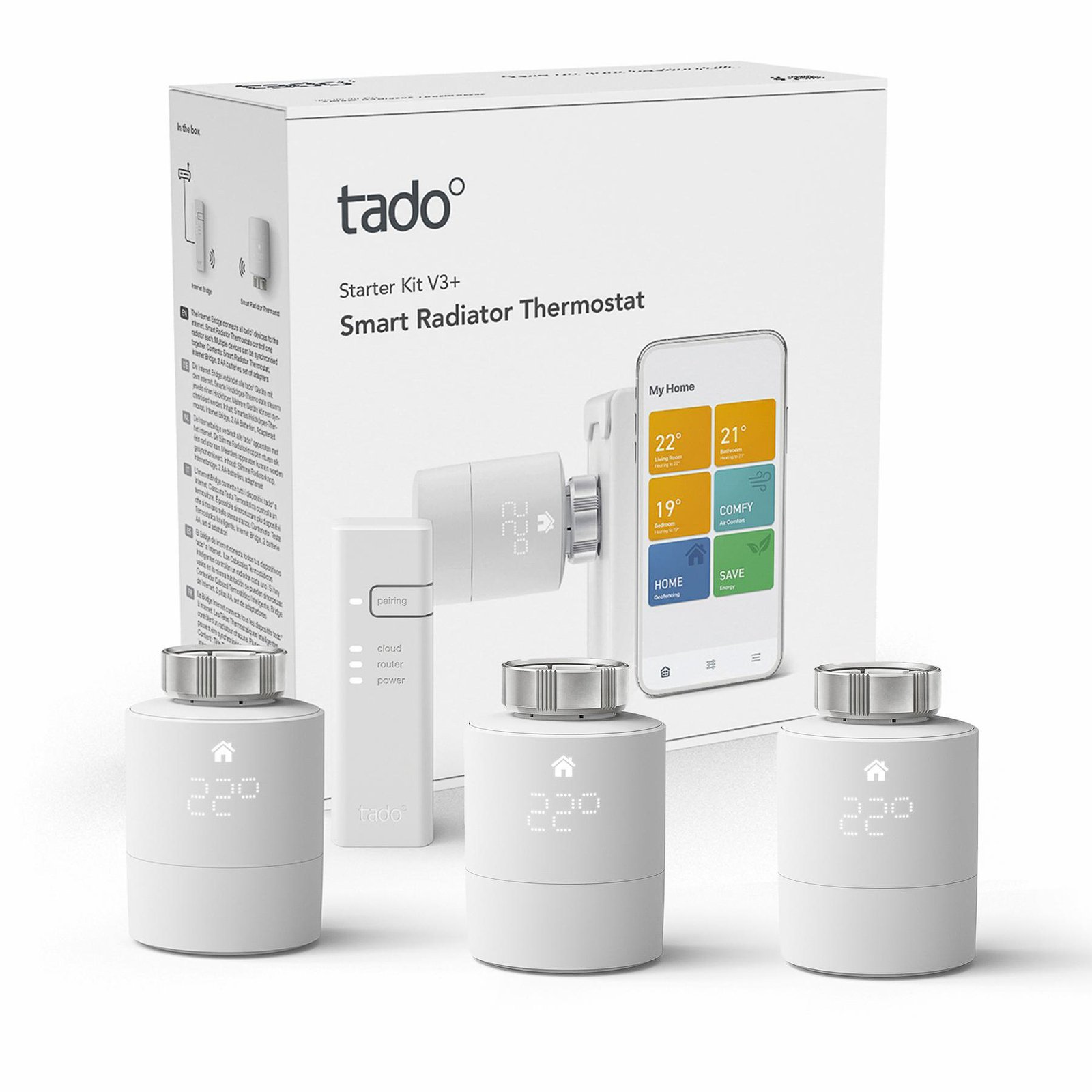 Tado° Smart V3+, 3x radiatorthermostaat + Bridge