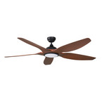 Lucande LED-Deckenventilator Omendo, schwarz, DC, leise, CCT