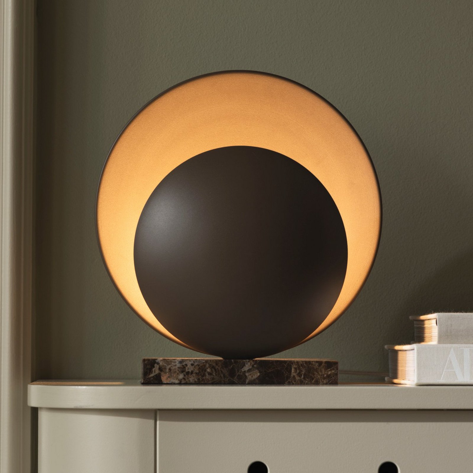 Globen Lighting Lampă de masă ORBIT maro Înălțime 32 cm Bază din marmură - Camera de zi / sufragerie - Design - maro marmură - Metal