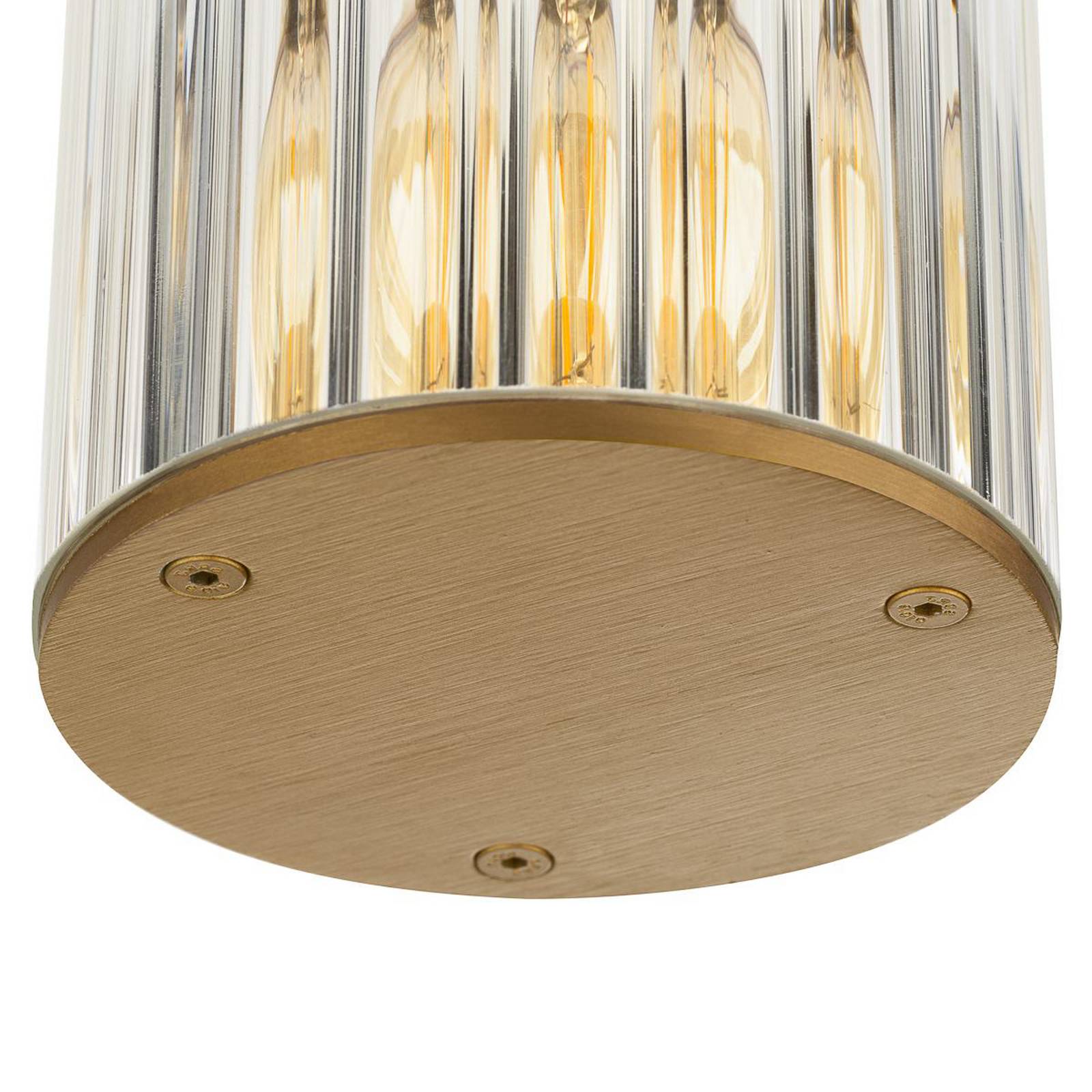 Lampa wisząca zewnętrzna Nora, złota/przezroczysta, IP44, szkło