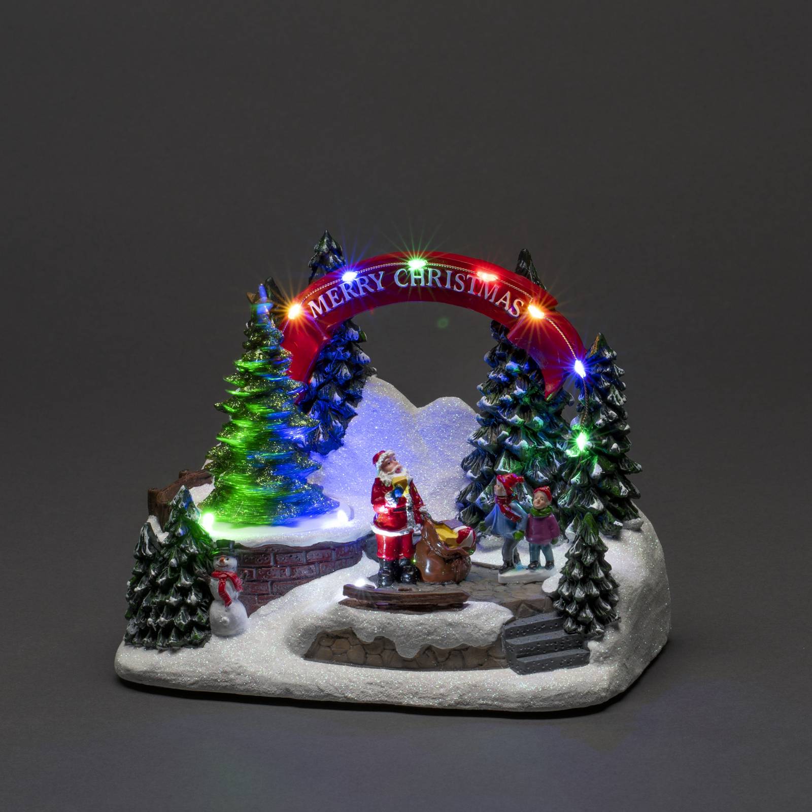 Levně LED dekorační světlo Santa a děti, s hudbou