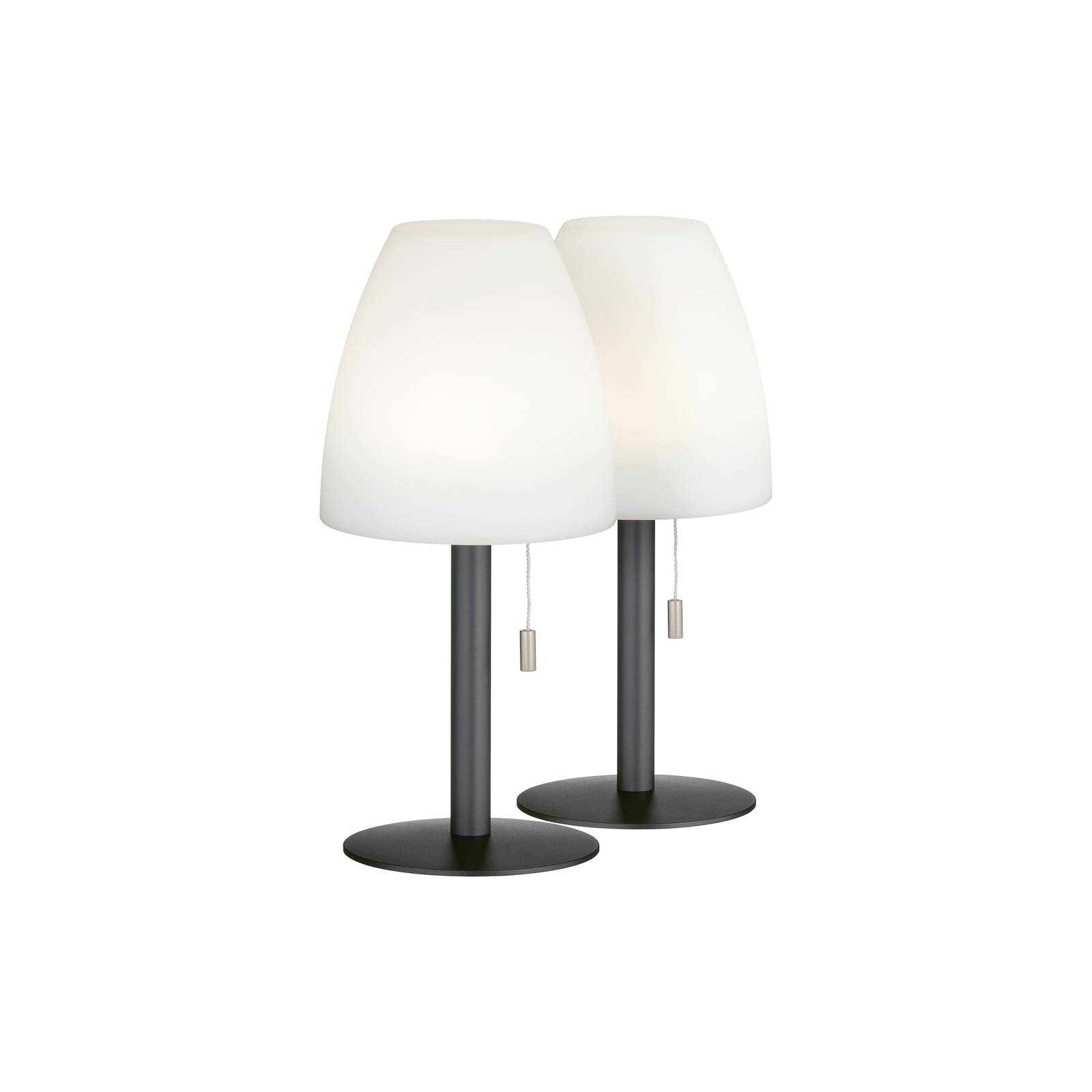 LED-Akku-Tischleuchte Fiumara schwarz/weiß 2er-Set