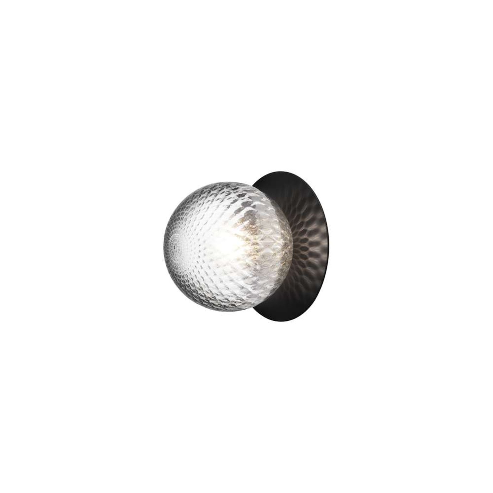 Nuura wandlamp Liila 1 IP44 Ø 16 cm, zwart/helder