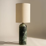 Gubi Gravity XL High UK Floor Lamp, Green Marble, Cream Canvas