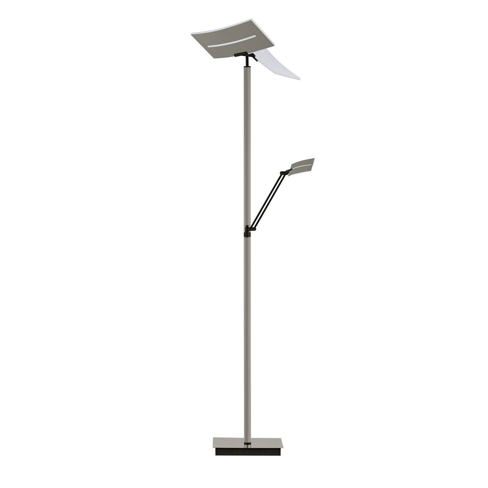LED-gulvlampe Evolo CCT med leselampe, taupe
