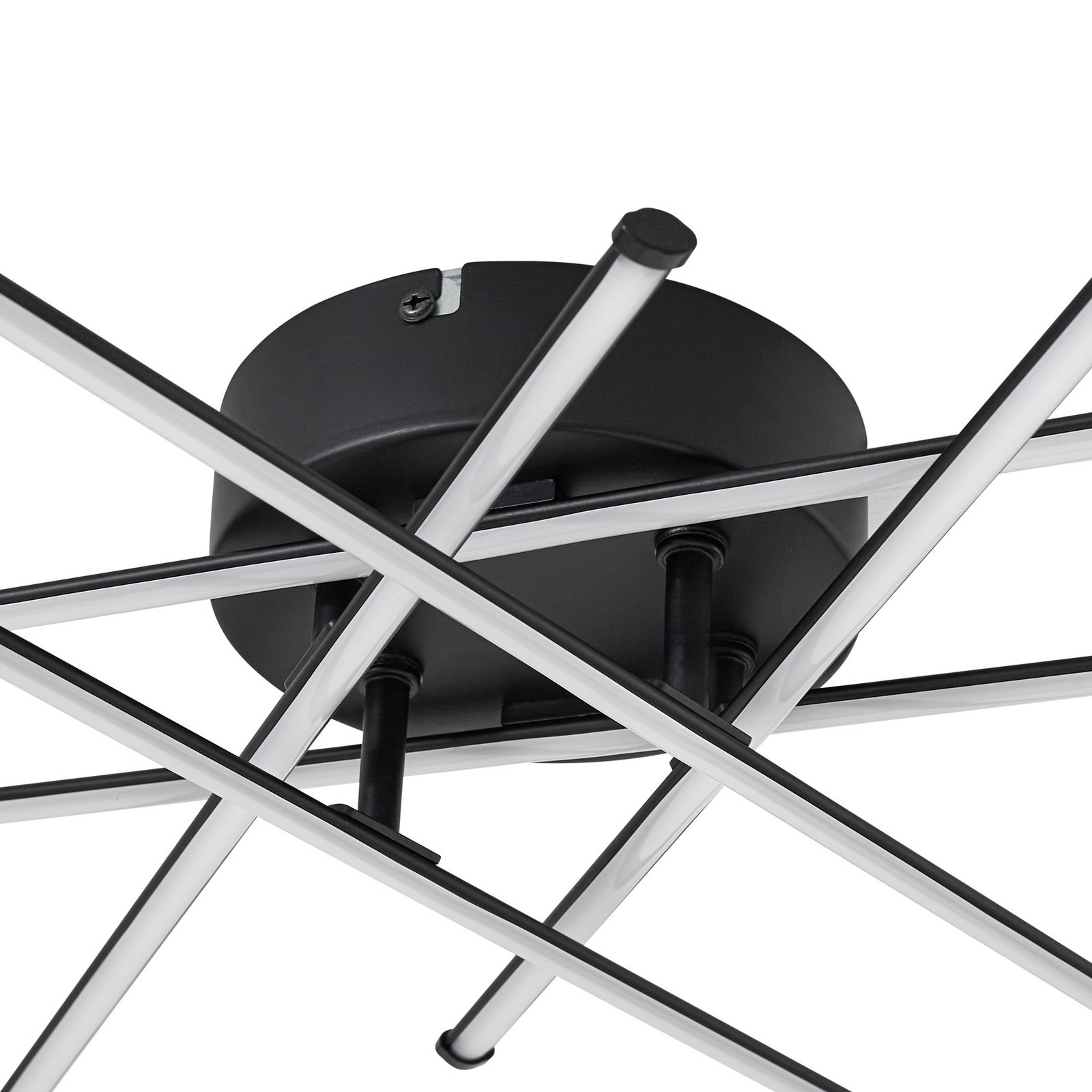 Elviano LED-loftlampe, Ø 80 cm, sort, 3.000 K - Lindby